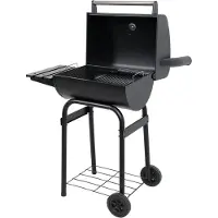 LUND Barbecue au charbon avec couvercle, grille de 47 x 34 cm