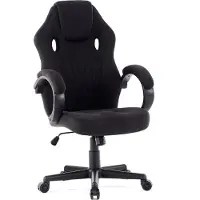Sense7 Prism Gaming Chair Fabric Black - Chaise de bureau ergonomique Chaise de bureau pour PC Chaise de gamer Fonction bascule Chaise gamer 120 kg Tissu HDF