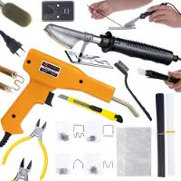 Rosfix Kit de Soudage Plastique: Fer à Souder à Air Chaud (230 V, 50 W, 750 °C, 200 Pinces, Grille 25 x 12,5 cm) | Réparation et Lissage du Plastique