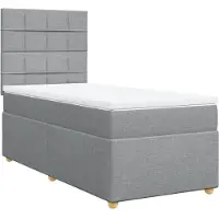 vidaXL Lit boxspring avec matelas gris clair 80x200 cm Tissu