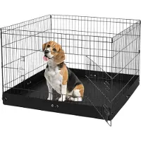 Vevor Parc pour chiens , 4 panneaux de 610 x 910 mm, parc pliable en métal, clôture pour chiens avec porte et coussin de sol en tissu Oxford 600D