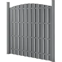 Neu.holz Clôture de jardin WPC Clôture pare-vue Clôture brise-vent Clôture à lamelles 180x(165-180)cm Ronde [nouveau.bois]