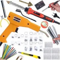 Rosfix Kit de Soudage Plastique Odysseya Rouge 100W RRO100W – Pistolet à Souder, Agrafeuse, 800 Agrafes, 5 Fils de Soudure, 5 Tresses, 400 – 600 °C