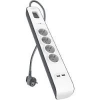 Belkin Multiprise Parafoudre 4 Prises 2 mètres 2 x USB