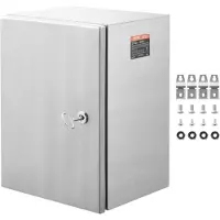 Vevor Boîtier électrique en acier, 60 x 50 x 20 cm, boîtier électrique en acier inoxydable 304, boîtier mural pour appareils électriques et électroniques pour l'extérieur IP66 étanche à l'eau