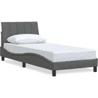 vidaXL Cadre de lit sans matelas "Hanko" gris foncé 80x200 cm Tissu