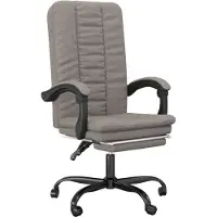 vidaXL Chaise de bureau avec fonction chaise longue Taupe Tissu