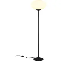 TRIO Lampadaire Fomento Ø 40cm - noir avec verre blanc