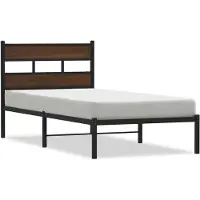 vidaXL Cadre de lit sans matelas avec tête de lit en chêne brun 100x190 cm