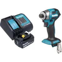 Makita DTD 173 SG1 Clé à choc sans fil 18 V 180 Nm 1/4" Brushless + 1x batterie 6,0 Ah + chargeur