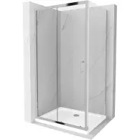 Mexen Apia Cabine de douche pliante 110 x 80 cm, Transparent, Chrome + Receveur de douche plat - 840-110-080-01-00-4010