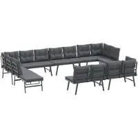 vidaXL Bancs de jardin avec coussins lot de 8 acier enduit de poudre