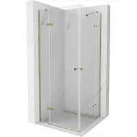 Mexen Roma Duo cabine de douche avec porte battante 70 x 70 cm, Transparent, Or - 854-070-070-50-00-02