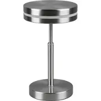 TRIO Lampe de table LED FRANKLIN argent-nickel 6 W, blanc chaud, 700 lm, métal, dimensions : 25 x 14 x 14 cm, IP20,