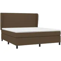 vidaXL Lit boxspring avec matelas brun foncé 160x200 cm Tissu