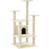 vidaXL Arbre à chat avec colonnes à griffer en sisal Crème 110 cm