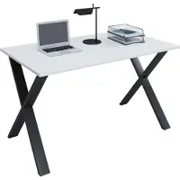 VCM Bureau en bois | H. 76 x W. 110 x T. 80 cm | Table d'ordinateur simple | pieds en métal de haute qualité | Table de travail | Mobilier de bureau - Lona X