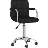 vidaXL Chaise de bureau pivotante Noir Tissu