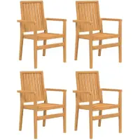 vidaXL Chaises de jardin 4 pcs. empilables 56,5x57,5x91 cm bois massif teck