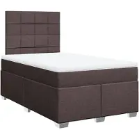vidaXL Lit boxspring avec matelas brun foncé 120x190 cm Tissu