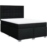 vidaXL Lit boxspring avec matelas noir 140x200 cm Tissu