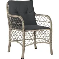 vidaXL Salon de jardin 9 pièces avec coussins gris clair Poly rotin