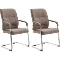 CLP Ensemble de 2 chaises XL Anubis à piétement luge avec accoudoirs,gris