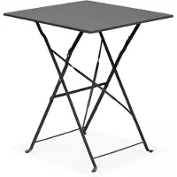 Oviala Table de jardin pliante bistrot en acier gris - Rome