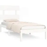 vidaXL Lit en bois massif blanc 90x200 cm