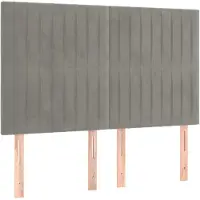 vidaXL Têtes de lit 4 pcs. Gris clair 72x5x78/88 cm velours