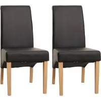 Generique 2x chaise de salle à manger M37 similicuir mat noir pieds clairs
