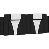 vidaXL Coussin de tête de lit "Viana" noir et blanc 140 cm similicuir