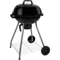 Alpina Barbecue au charbon de bois - Barbecue sphérique Ø43 cm - Barbecue avec couvercle et roues - Système de ventilation intégré - Cendrier amovible - Noir