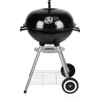 Bbq collection Barbecue au charbon de bois - Barbecue rond au charbon de bois sur roulettes - 45 x 60 CM - Métal