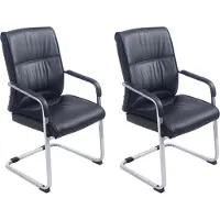 CLP Ensemble de 2 chaises cantilever XXL Anubis avec accoudoirs,noir