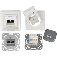 EFB Elektronik ET-25211.1V1 Datendose Cat.6 250MHz oben/unten,Unterputz,2xRJ45,weiß