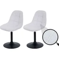 Mendler Lot de 2 chaises de salle à manger HWC-A60, chaise de cuisine chaise pivotante, acier MVG tissu/textile chenille (465g/m²) crème