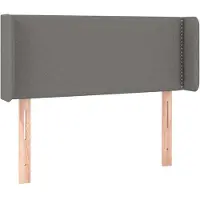 vidaXL Tête de lit avec oreilles gris foncé 103x16x78/88 cm Tissu