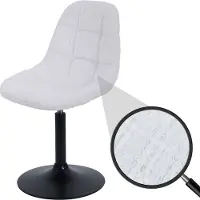 Mendler Chaise de salle à manger HWC-A60, chaise de cuisine chaise pivotante, acier MVG tissu/textile chenille (465g/m²) crème