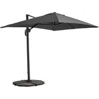 Oviala Parasol déporté inclinable et rotatif 2x3 m et 4 dalles lestées gris - Amalya