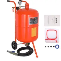 Vevor sableuse mobile 75,7 L sableuse env. 244 cm de tuyau de travail sableuse 60-110 PSI pression de travail idéale pour enlever la rouille, la peinture, les taches et polir de grandes surfaces