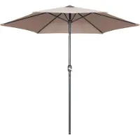 Oviala Parasol droit 3m inclinable à manivelle en aluminium taupe - Matera