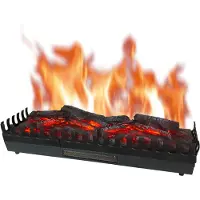 Chemin†™Arte - Foyer à bûches rougissantes XL 67 cm avec effet flammes LED, Chauffage réglable