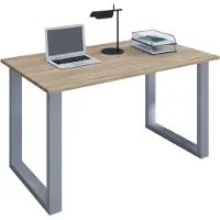 VCM Bureau en bois | H. 76 x W. 140 x T. 80 cm | Table d'ordinateur simple | pieds en métal de haute qualité | Table de travail | Mobilier de bureau - Lona U