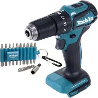 Makita DHP 483 Z Perceuse-visseuse à percussion sans fil 18 V 40 Nm Brushless + 22 pcs. jeu d'embouts - sans batterie, sans chargeur