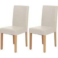 Generique Lot de 2 chaises de séjour Littau simili-cuir, blanc, pieds clairs