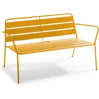 Oviala Canapé de jardin en métal jaune - Palavas