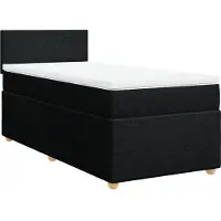 vidaXL Lit Boxspring avec matelas Tissu noir