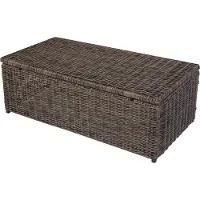 Mendler Table basse RomV, polyrotin, aluminium 37x111x58cm gris nature, plateau PE