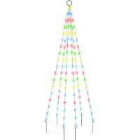 vidaXL Sapin de Noël LED pour mât de drapeau Multicolore 108 LED 180 cm